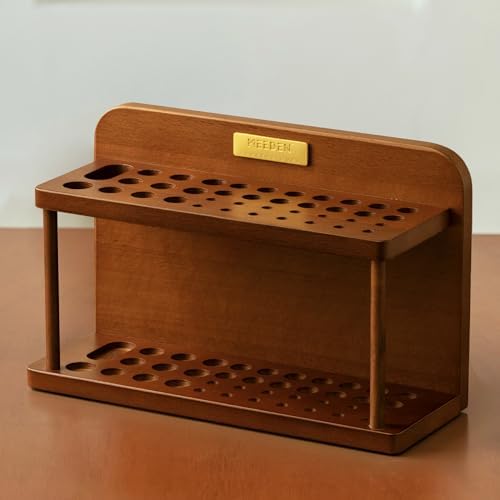 MEEDEN PRO Paint Brush Holder: 38 Holes Wooden Paint Brush Organizer