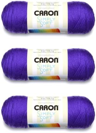 Caron Simply Soft Solids Yarn (4) Medium Gauge 100% Acrylic - 6 oz - Iris - Machine Wash & Dry