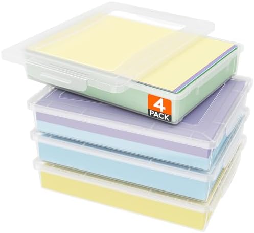 Lifewit Paper Organizer Storage with Lid, Fits 8.5" x 11" Letter, 4 Pcs