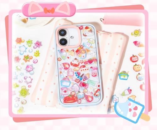 3D Puffy Stickers, Kawaii Resin Decorative Stickers for Phone Case, Notebook, Scrapbooking (Style-Apple)