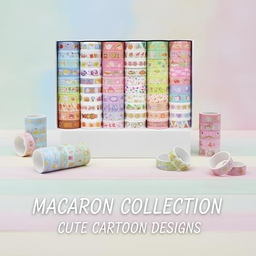 60 Rolls Washi Tape Set, 15mm Wide Cute Sytle Washi Stickers, for Junk Journal Scrapbook Tape, Bullet Journaling Scrapbooking Supplies, Planner Sticker DIY Craft DéCor