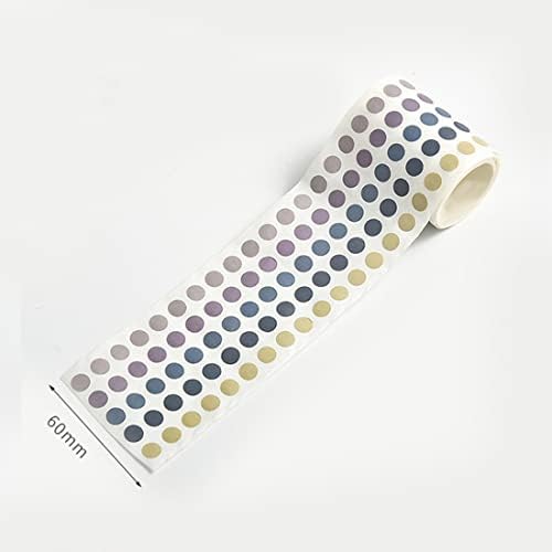YUBBAEX Morandi 5/16" Dot Washi Tape Round Stickers 1250 Dots Stickers for Bullet Journal Planner Scrapbooking 2 3/8" x 10‘ (Taro Vanilla)