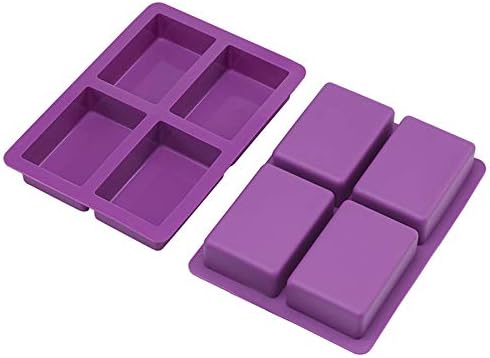 2Pack Rectangle Silicone Soap Mold, Large Silicone Mold for Soap Making, Thick and Durable