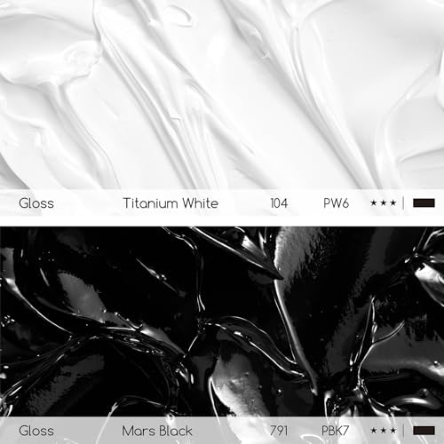 MEEDEN Mars Black Acrylic Paint: 300ml /10oz Heavy Body Gloss Finish