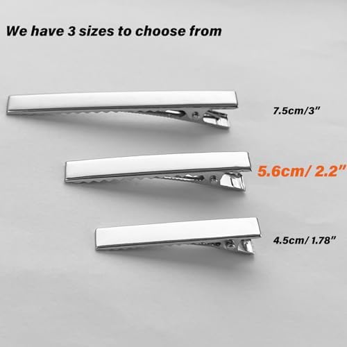TseroFay Metal Plain Small Alligator Clips for Bows Crafts DIY Silver Bulk