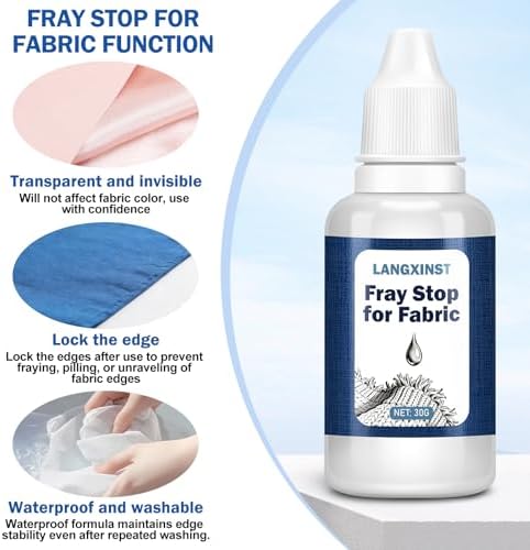 Fray Check for Fabric Clear, Washable Fabric Edge Sealer for Sewing