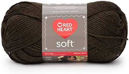 Red Heart Soft Yarn for Crocheting and Knitting, Chocolate, 3-Pack