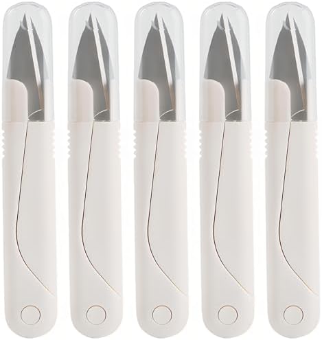 5-Pack Stainless Steel Thread Cutter Scissors - Ergonomic, Versatile, and Durable for Crafting, Embroidery, and Knitting