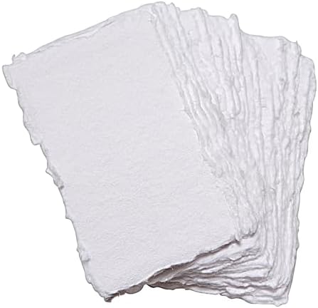 Wanderings Handmade Deckle Edge Cards - Only 2" x 3.5" - Thick 150 GSM - Pack of 50 – Blank Deckled Edge Place and Name Cards for Table Setting, Gift Tags, Price Tags