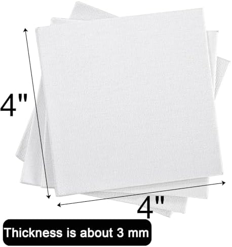 Tosnail 36 Packs 4" x 4" Artist Painting Canvas Panels, White Blank Stretched Canvas, Canvas Board, Small Paint Canvases for Oil or Acrylic Painting Party