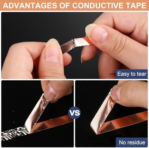 LOVIMAG Copper Tape (1/4inchX82.5FT) 2 Pack HVAC Foil Anti Tarnish Strips