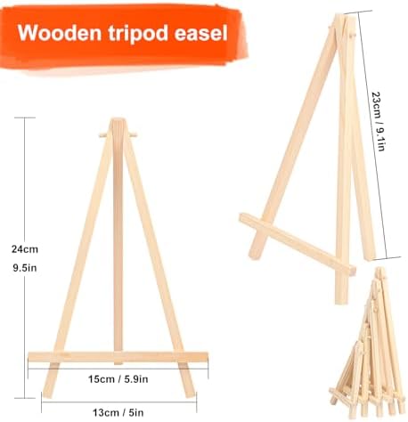 Yiksonyo 30 Pack 9 Inch Wooden Easel, Tabletop Wood Easels, Small Wooden Easel for Painting, Art, and Crafts