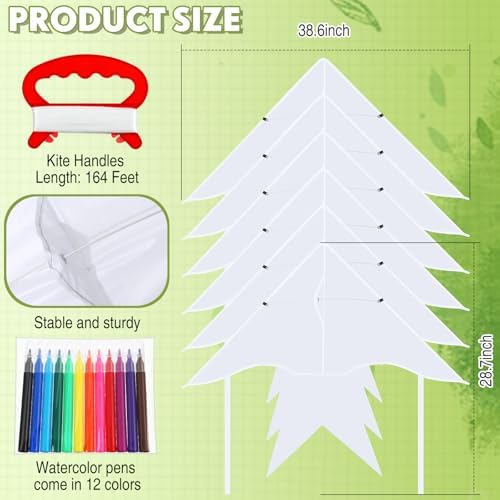 Libima 100 Pcs DIY Blank Kites for Kids Bulk Large Kite Making Kit Easy to Fly Set Party with Watercolor Pens and String Decorating Coloring Party Set for Craft Outdoor Games (Swallow Fish)