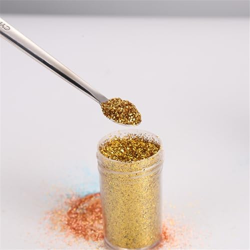 Briartw 5 Pcs Stainless Steel Craft Spoon | Mess-Free Crafting with Dual-Shaped Spoons for Glitter, Embossing Powders, Sequins & Small Embellishments | Colorful,Black,Silver | 6.7inch Length