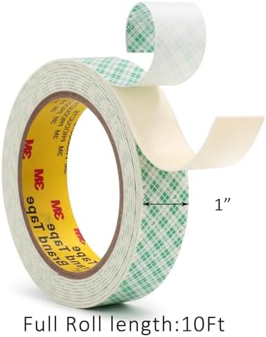 3M Double Sided Foam Tape 1" x 10Ft 1 Pack White Heavy Duty