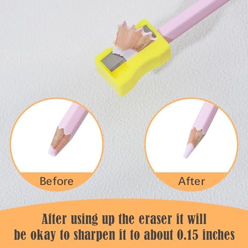 BAYTORY 8Pcs Pen Style Eraser, Fine Detail Art Erasers with 2Pcs Sharpener