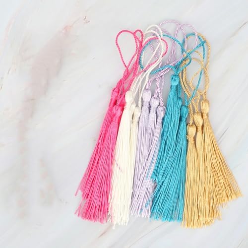 Acrylic Bookmarks Blanks Bulk 80PCS Rectangle Clear Bookmark Plastic Blank 40 Sets with 5 Color Tassels for Vinyl DIY Craft (5.9 * 1.0 inch)