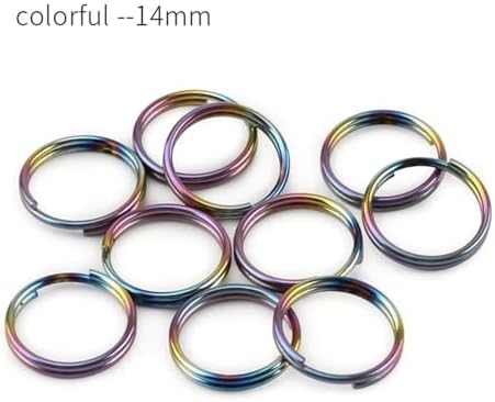 10Pcs Titanium Alloy Split Key Rings, Mini Keyrings Keychain, Colorful 14mm