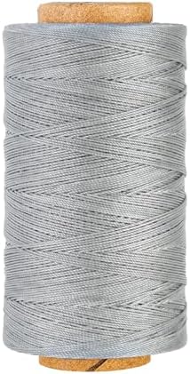 Sturdy Bonded Waxed Polyester Thread, 0.55mm, 437 Yards Wax String Cord - Gray for Leather, Hand Sewing, Stitching, Bookbinding, Beading, Bracelets and Macrame Jewelry Making