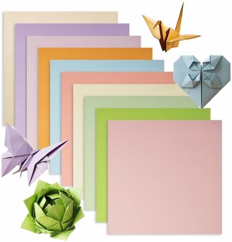 200 Sheets Origami Paper 6" x 6", 10 Colors Macaron Square Origami Paper Kit, Square Craft for Crafts Projects Scrapbook Decor