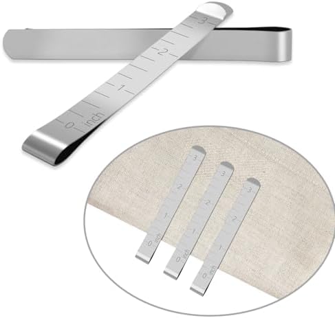 5Pcs Sewing Clips,Stainless Steel Hemming Clips with 3 Inch Scale Sewing Ruler Metal Sewing Clip for Fabric and Quilting Pinning and Marking Accessories Sewing Supplies