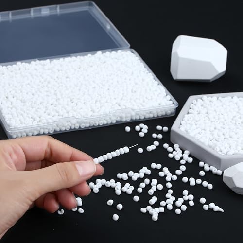 ZHIYUXI 3000Pcs 4mm White Glass Seed Beads for Jewelry Making