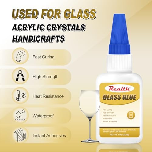 Super Glue for Glass Glue 30g 2 Pack Clear Fast Drying