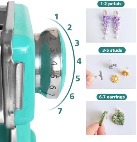KEOKER Clay Press Machine, Polymer Clay Press Machine for Making Clay Earrings, Polymer Clay Roller Machine, 7 Thickness Stainless Steel Polymer Clay Pasta Machine, Polymer Clay Tools