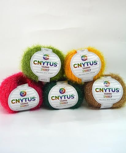 Sparkly Eyelash Fantasy Knitting Yarn | Metallic Lurex Nylon Short Eyelash Yarn | 50g (1.76oz) |140m(155 Yards) | Shiny Crochet Thread for Amigurumi & Decorative Projects (1, Lilac)
