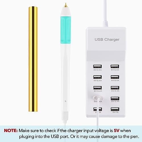 Hot Heated Foil Pens & Hot Foil Roll Set,Foil Quill Starter USB Heat Foil Pen for Scrapbooking Tool Kits Hot Foil Roll for Card Making Craft Scrapbooking Drawing Pen with USB Cable DC5V