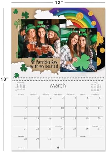 Current 2027 Photo Fun Scrapbooking Wall Calendar, 18 x 12" when opened, Bookstore-Quality, Spiral-Bound Hanging Monthly Wall Calendars for Kitchen & Office