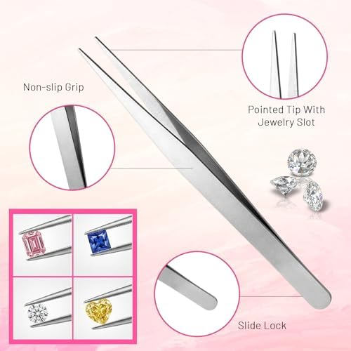 30PCS Rhinestone Picker Tool Kit 4 PCS Dual-head Dotting Pen Applicator with 4 PCS Pen grip 20PCS Clay Precision Jewelry Tweezers and Rhinestone storage Tray for DIY Nail Art Craft Crystals