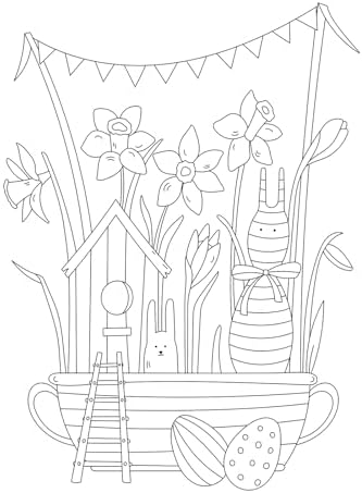Jekohor Spring Theme Adult Coloring Book - 9x12 Inch