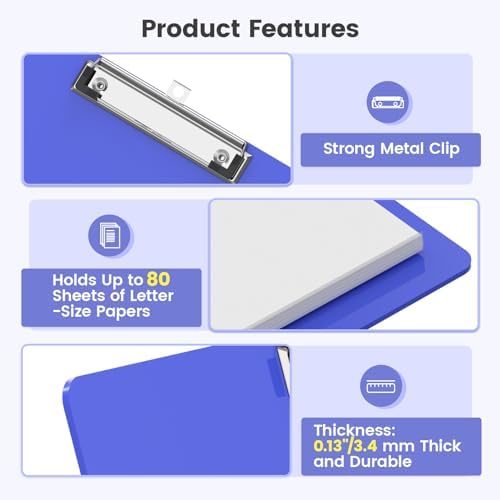 Extra Large 11x17 Clipboards, Plastic Blues Drawing Boards, Horizontal Clip Board, Landscape Layout. Suitable for Watercolor, Sketching, Painting. Art & Drafting Supply