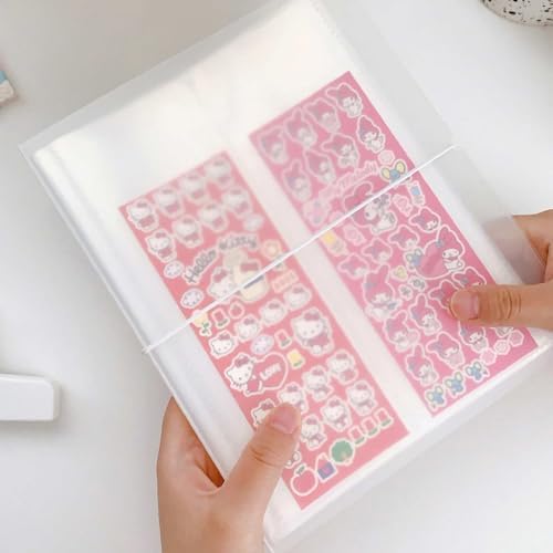 2 Pcs Sticker Storage Book, BetterJonny Large Clear Storage Book for Planner Scrapbook Stickers Organizer Binder Can Holds 104 Stickers, 2pcs B