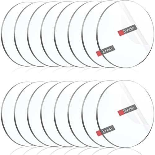 Enoin 16 Pack 2 Inch Round Clear Acrylic Sheets Plexiglass Sheet 1/8 Inch Thick, Disc Circle Platic Sheet 0.118'', Transparent Board Panel for Glass, DIY Project, Paintings, Art Craft