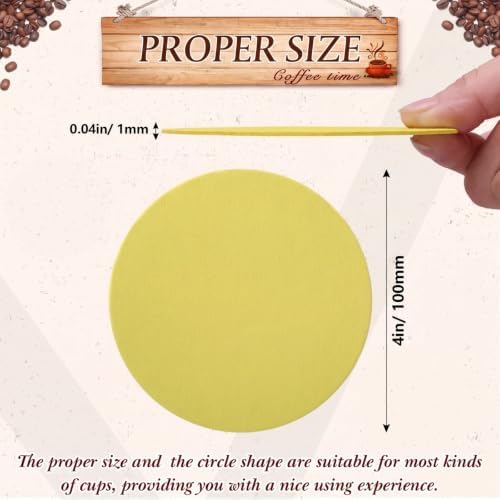 TaoBary 200 Pcs Round Cardboard Coasters Bulk, 4 Inch 1mm Thick,Gold