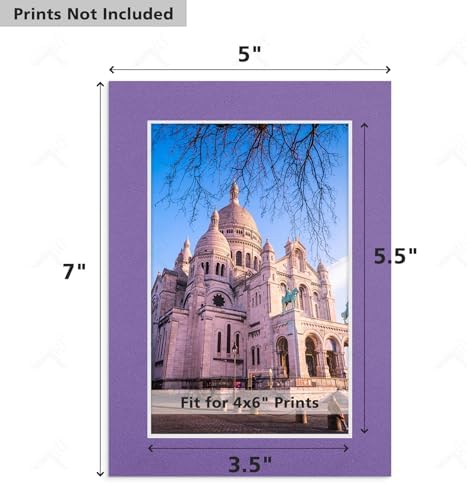 Golden State Art 50 Pack Mixed Color Picture Mats 5x7 for 4x6 Mats Only