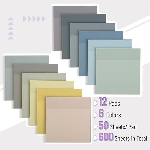 Mr. Pen- Transparent Sticky Notes, 3" x 3", 12 Pads, 600 Sheets | See Through Self-Adhesive Notes for Bible Journaling and Studying, Water-Resistant, Easy to Peel, Clean Removal