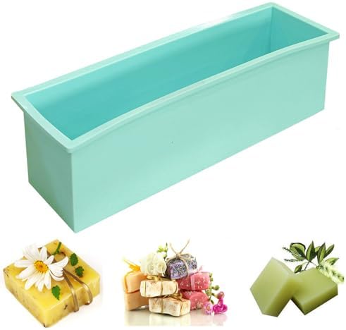 Flexible Rectangular Soap Silicone Mold, Set of 2(Blue)