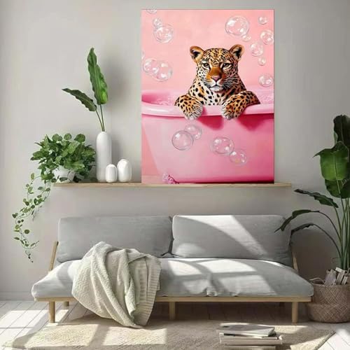 Pink Cheetah Diamond Art Kits for Adults Diamond Painting Kit for Adults