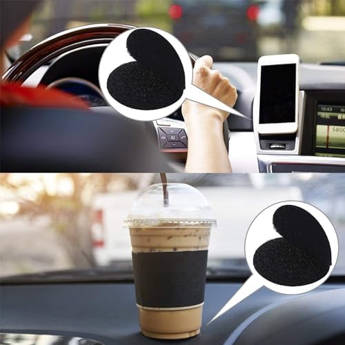 BRAVESHINE Sticky-Back Adhesive Tape - Black Hook and Loop Tape Stickers