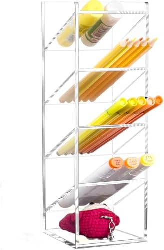 BEYGORM Acrylic Vertical Marker Organizer for 50 Markers, Desk Orgaizer