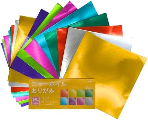 Origami Paper Metallic Foil One Sided Folding Paper 8 Colors 1 Pack