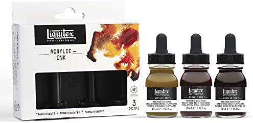 Liquitex Professional Acrylic Ink, 1-oz (30ml), Transparent Set, Set of 3