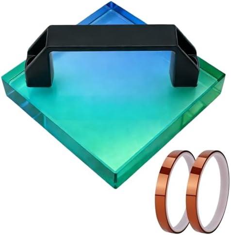 HTV Cooling Block with Handle & Heat Resistant Tape, Craft Tool Cooler Heat Transfer Projects Cooing Tool, Heat Press Accessories for Cricut Sublimation Paper, DTF Transfer Film, Iron on Vinyl