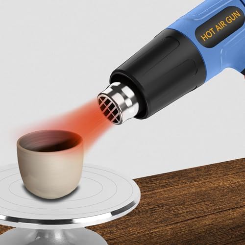 Digital LCD Heat Gun, 110V Hot Air Gun, 100-650℃（212-1202℉） 6 Modes, Rear Button Temp Control, 7S Delay Off, Overload Protection, 1.5M Cord Handheld Heat Gun for Crafts, Shrink Wrap, Paint Removing