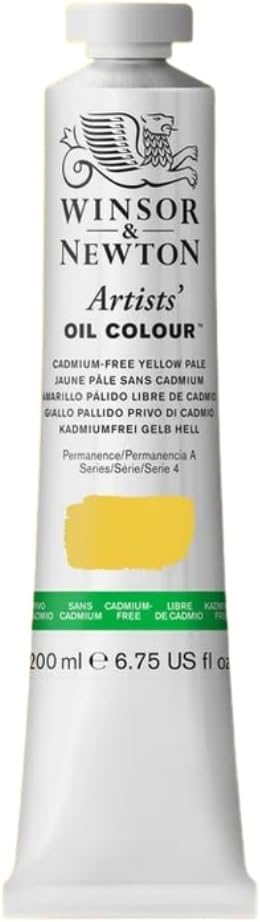 Winsor & Newton Artists' Oil Paint, 200ml Tube, Cadmium-Free Yellow Pale