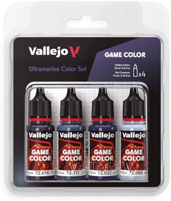 Vallejo - Ultramarine Color Set, Game Color, 4 Bottles x 0.6 fl.oz.