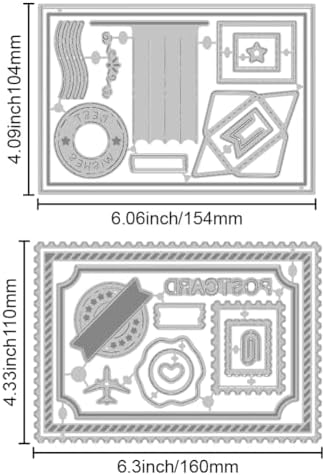 GLOBLELAND Postcard Cutting Dies for Card Making Postage Envelope Cut Die for DIY Scrapbooking Journal Embossing Paper Craft Decor
